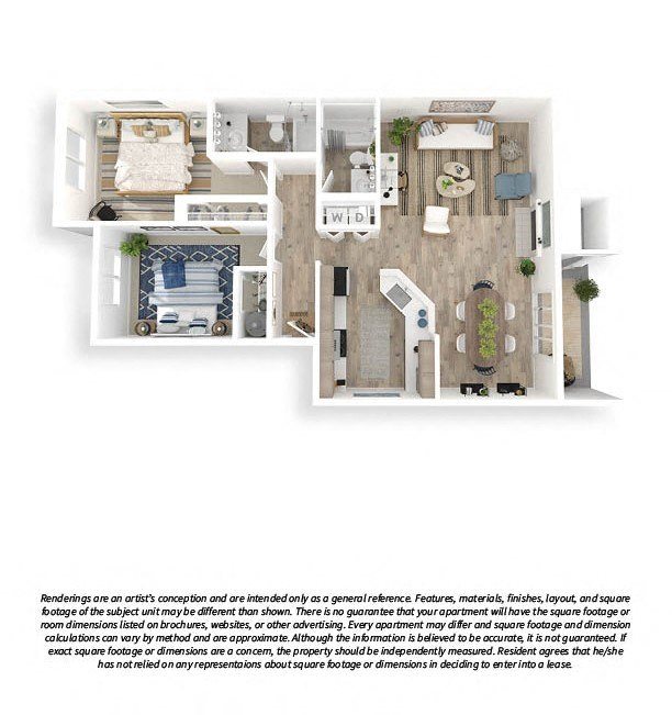 2x2 Premium floor plan